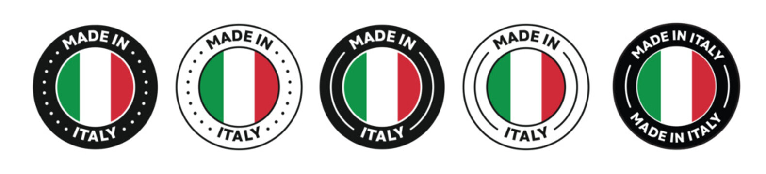 Set of Made in Italy label icons. Made in Italy logo symbol. italian made badge. italy flag. suitable for products of italy. vector illustration