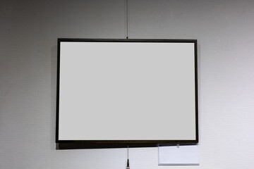 Empty frames on the wall, mockup, template with copy space