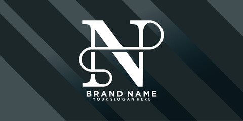 brand name logo design with letter N creative concept