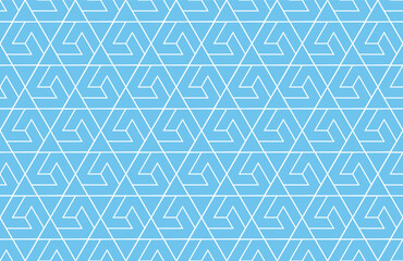 The geometric pattern with lines. Seamless vector background. White and blue texture. Graphic modern pattern. Simple lattice graphic design
