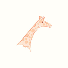 Giraffe cartoon head vector illustration
