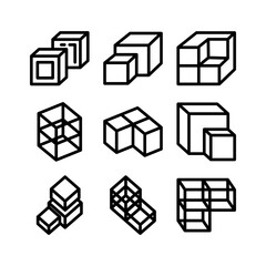 cube icon or logo isolated sign symbol vector illustration - high quality black style vector icons

