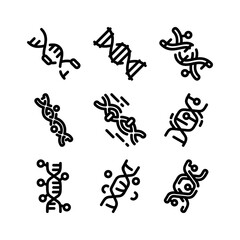 dna spiral icon or logo isolated sign symbol vector illustration - high quality black style vector icons
