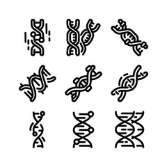 dna spiral icon or logo isolated sign symbol vector illustration - high quality black style vector icons
