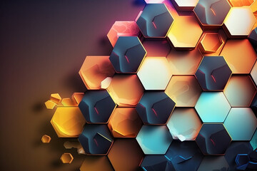 Beautiful abstract hexagon digital art wallpaper background
