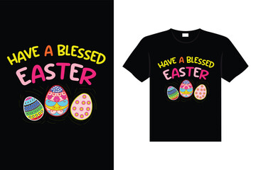 Easter day typography egg lettering t-shirt design holiday greeting cute bunny vector art