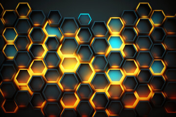 Beautiful digital art abstract hexagon  