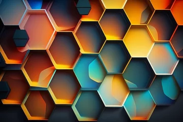 Tapeten  abstract graphic design hexagon wallpaper background © roeum