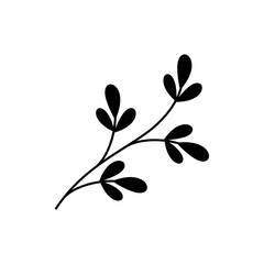 flower and leaf simple icon