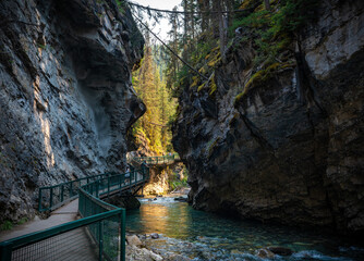 Johnston Canyon hiking trail in Banff National park.