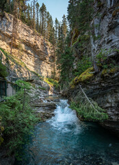 Fototapeta na wymiar Johnston Canyon hiking trail in Banff National park.