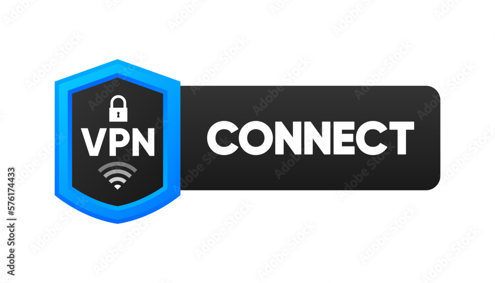 Poster connecting vpn. protecting personal data with vpn service. private network, cyber security, secure w