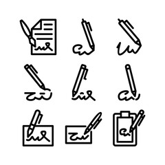 signature icon or logo isolated sign symbol vector illustration - high quality black style vector icons

