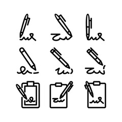 signature icon or logo isolated sign symbol vector illustration - high quality black style vector icons
