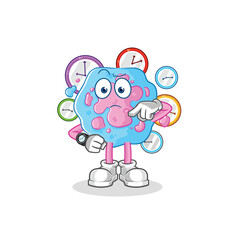 cell with wristwatch cartoon. cartoon mascot vector