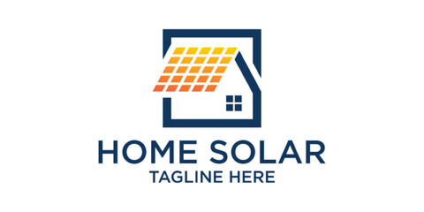 solar and home logo icon vector illustration