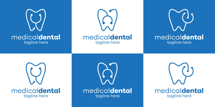 dental and medical logo illustration icon vector