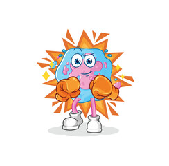 cell boxer character. cartoon mascot vector