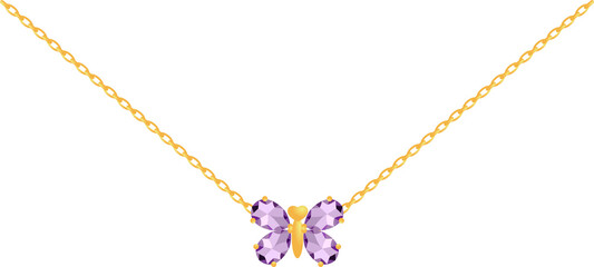 Fototapeta premium amethyst butterfly necklace, 20230227-MCP253-30