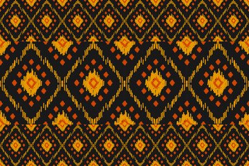 Carpet ethnic pattern art. Ikat ethnic seamless pattern in tribal. Design for background, wallpaper, vector illustration, fabric, clothing, carpet, textile, batik, embroidery.
