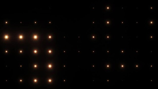 Party Flash Lights. Yellow flashes of light Video Background. Flashing floodlights. Lights Flashing Wall Showtec VJ Stage Floodlight 4K