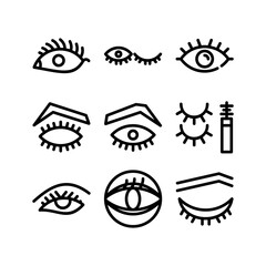 eyelashes icon or logo isolated sign symbol vector illustration - high quality black style vector icons
