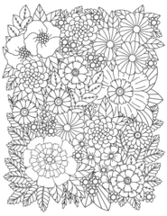 Fototapeten Flower carpet. Coloring book for adults and children. © Инна Левицкая