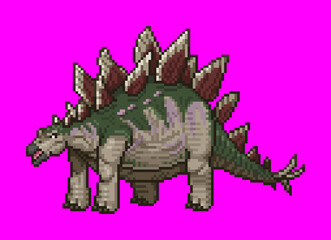 ステゴサウルスのピクセルアート © zukkyzukky