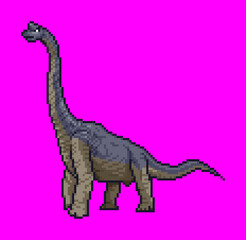 ブラキオサウルスのピクセルアート