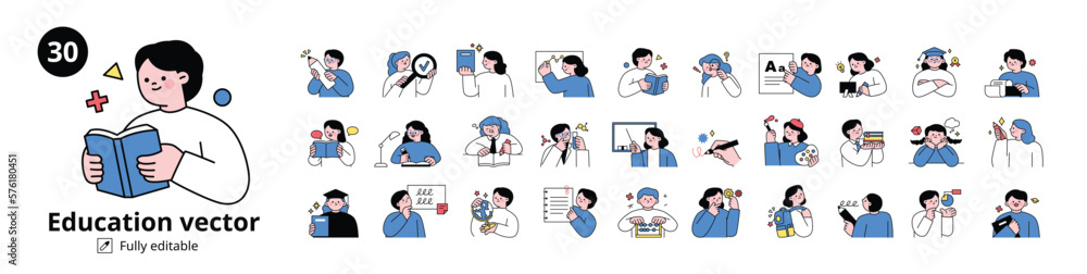 Poster back to school. students who learn and grow on their own with various subjects.