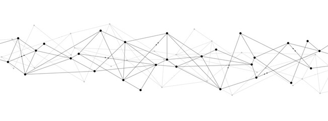 Abstract polygonal network system connect lines and dots background template.