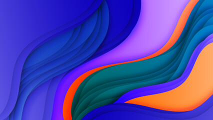Colorful wave curve vector background. Vibrant waves colorful curve vector background
