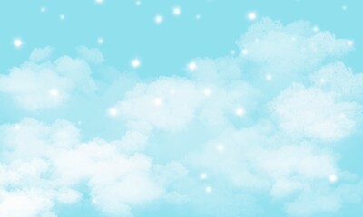 Stary blue pastel abstract romantic background with stars in feminine style