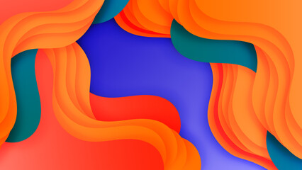 Colorful wave curve vector background. Vibrant waves colorful curve vector background