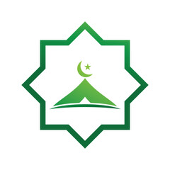 Obraz premium Ramadhan kareem poster banner islamic wallpaper mousque logo icon flat design vector