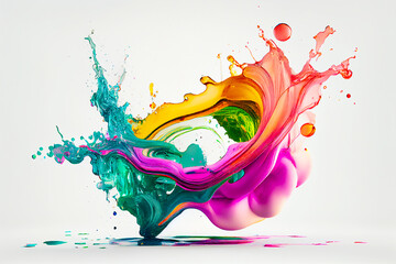 Color explosion abstract background. Abstract background with water color explosion pattern on white background , Created using generative AI tools.