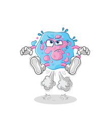 cell muscular cartoon. cartoon mascot vector