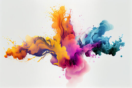 Color explosion abstract background. Abstract background with water color explosion pattern on white background , Created using generative AI tools.