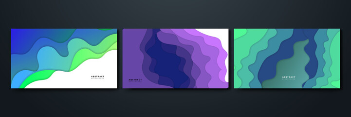 Obraz premium Colorful wave curve vector background. Vibrant waves background. Abstract motion geometric curve vector graphic