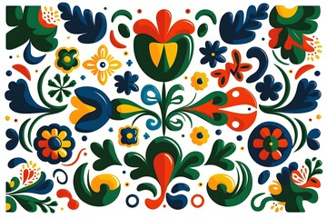 Traditional Brazilian pattern in vibrant color , Generative AI
