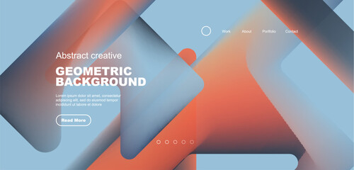 Fluid gradient triangles landing page background. Vector illustration for wallpaper, banner, background, leaflet, catalog, cover, flyer