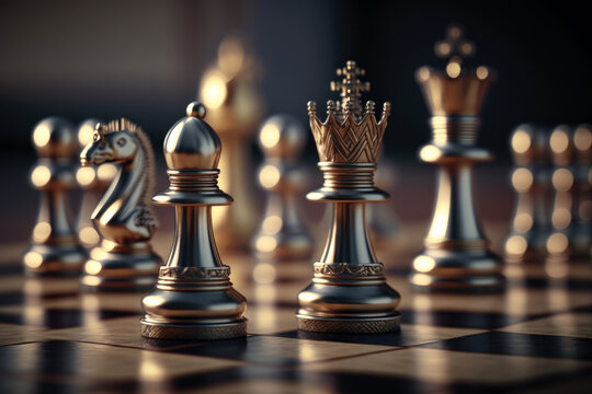 Closeup Black chess king background 3d illustration. Stock Photo