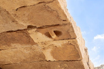 Place  for a lamp in the ruins of the central city - fortress of the Nabateans - Avdat, between...