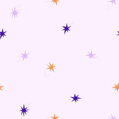 Cosmic seamless pattern with stars. Vector illustration in a flat style. International Day of Human Space Flight and Cosmonautics Day. Pattern for wallpaper, fabric and kids items