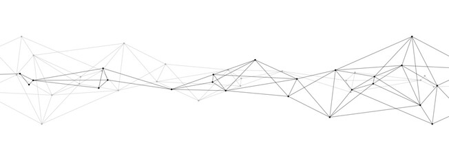 Technology polygonal network system connect lines and dots background template.