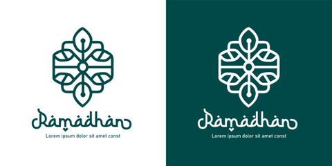 Ramadhan Eid Mubarak Simple Line Logo Style 6