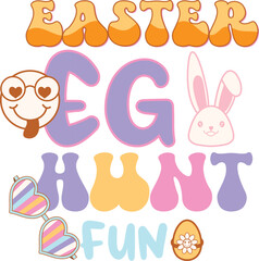happy easter Groovy svg design,  easter bunny Quotes design