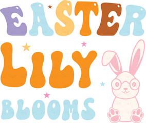 happy easter Groovy svg design,  easter bunny Quotes design