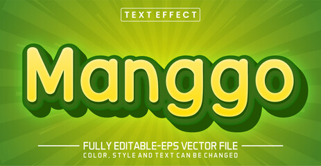 Fototapeta na wymiar Mango text editable style effect