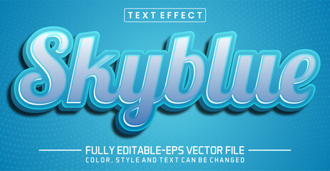 Sky blue text editable style effect